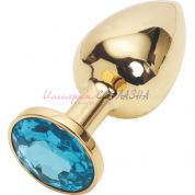 Golden plug small (металл.) цвет кристалла голубой