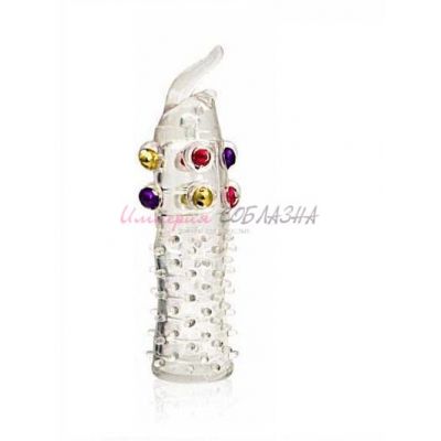 Насадка закрытая crystal sleeve с пупырышками и шариками