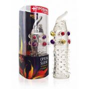 Насадка закрытая crystal sleeve с пупырышками и шариками