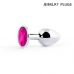 Металлическая втулка plug small цвета серебро с рубиновым кристаллом